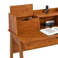 Escrivaninha Parma Ii Escritorio 1 Gaveta Pés Madeira Maciça Freijo Freijo - 5