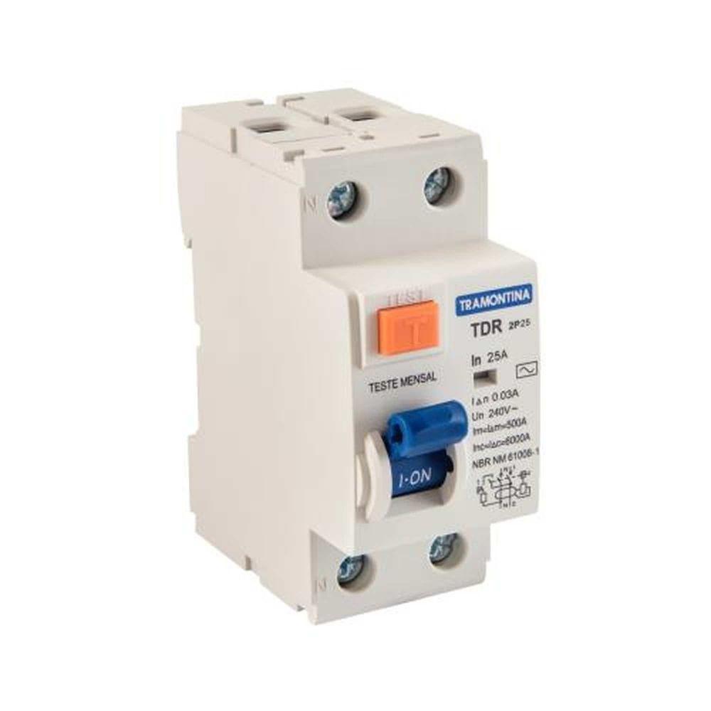 Disjuntor Dr Bipolar 25a-30ma Tramontina - Proteção Elétrica Residencial - 1