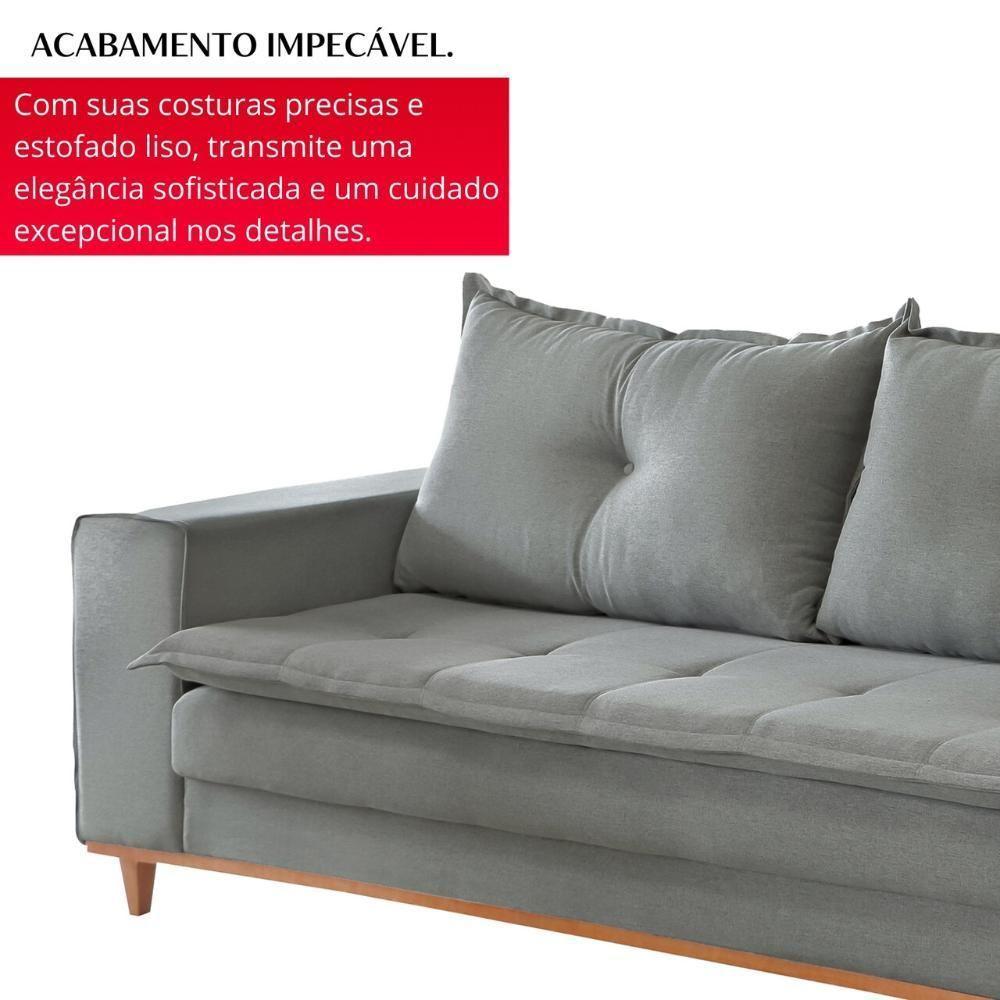 Sofá Living Verona 3 Lugares 2,00m Cinza - 6
