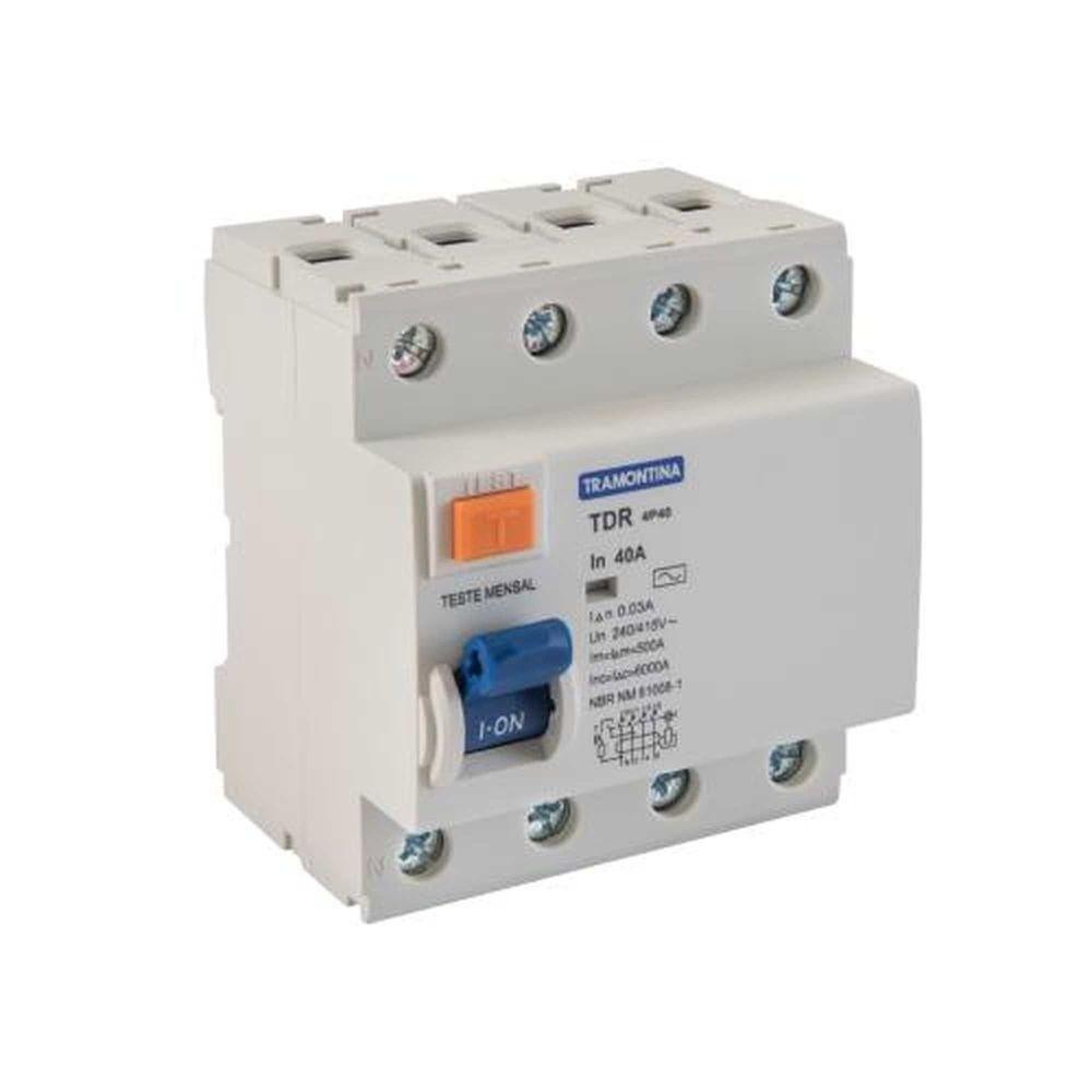 Disjuntor Dr Tetrapolar 40a-30ma Tramontina - Proteção Elétrica Residencial - 1