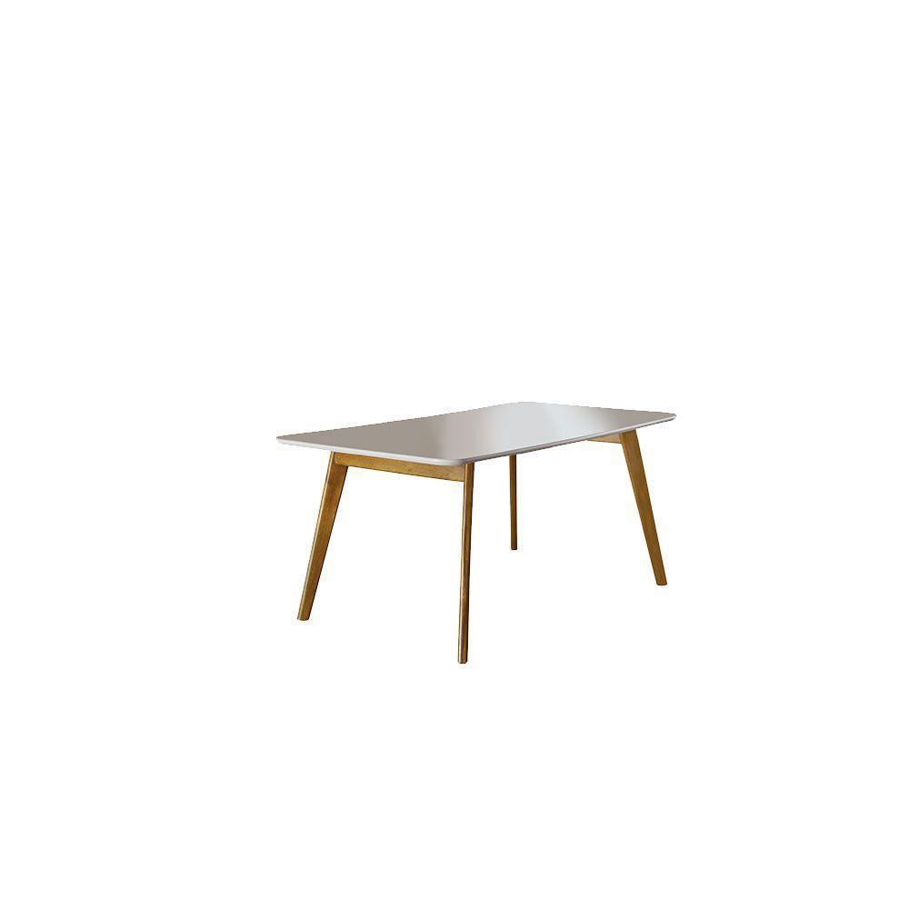 Conjunto Sala Jantar 4 Lugares Slim Madeira Maciça Veludo Bege Mel/off-white/bege - 3