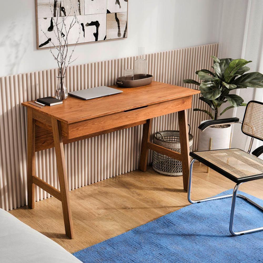 Escrivaninha Parma Escritorio 1 Gaveta Pés Madeira Maciça Freijo Freijo - 2