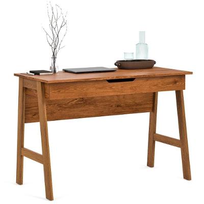 Escrivaninha Parma Escritorio 1 Gaveta Pés Madeira Maciça Freijo Freijo