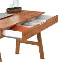 Escrivaninha Parma Escritorio 1 Gaveta Pés Madeira Maciça Freijo Freijo - 3