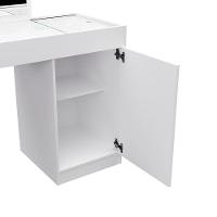 Escrivaninha Penteadeira Canto Star Com Porta Esolho E Colmeia ? Design Moderno - Branco Fosco - 3