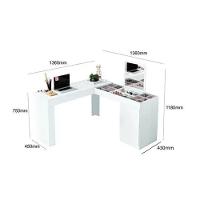 Escrivaninha Penteadeira Canto Star Com Porta Esolho E Colmeia ? Design Moderno - Branco Fosco - 5