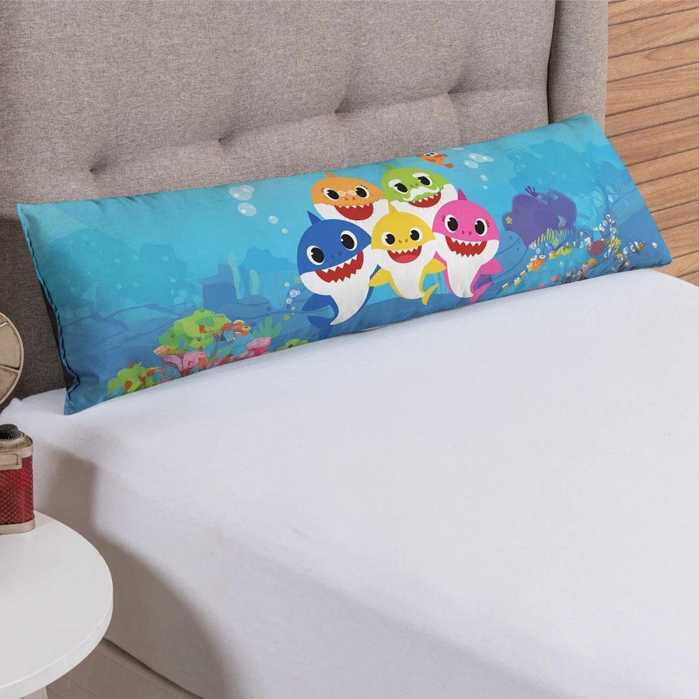 Travesseiro De Corpo Infantil 75cm X 20cm Kit 02 Peças Shark - 3
