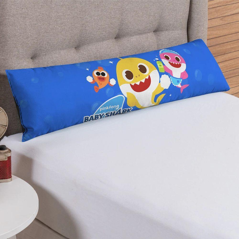 Travesseiro De Corpo Infantil 75cm X 20cm Kit 02 Peças Shark - 4
