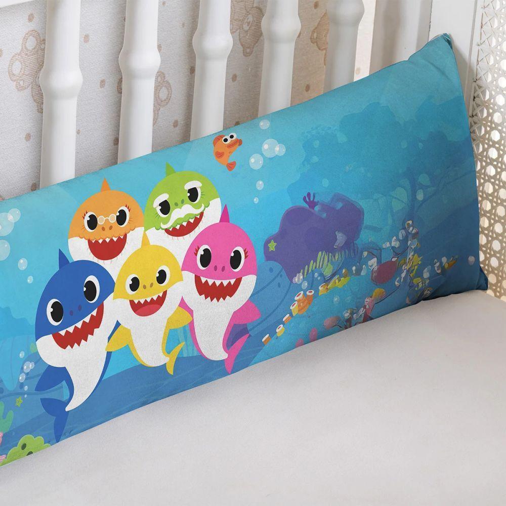 Travesseiro De Corpo Infantil 75cm X 20cm Kit 02 Peças Shark - 6