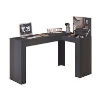 Escrivaninha De Canto Com Penteadeira Jade Com Nicho Organizador Esplho E Tampa Basculante 1,49m- Preto Fosco - 3