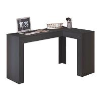 Escrivaninha De Canto Com Penteadeira Jade Com Nicho Organizador Esplho E Tampa Basculante 1,49m- Preto Fosco - 5