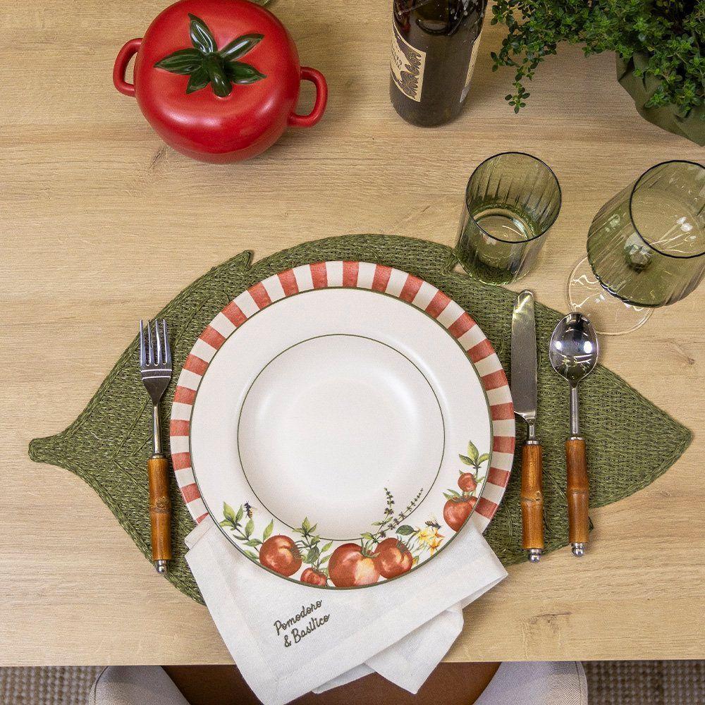 Prato Fundo Copa E Cia Aquarelle Em Cerâmica Pomodoro E Basílico - 2