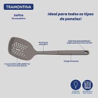 Escumadeira Espumadeira Tramontina Softta Em Silicone Cinza - Utensílio Tramontina - 3