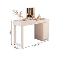 Escrivaninha Penteadeira Love Com Vidro De Correr Espelho Prateleira ? Design Moderno - Branco Fosco