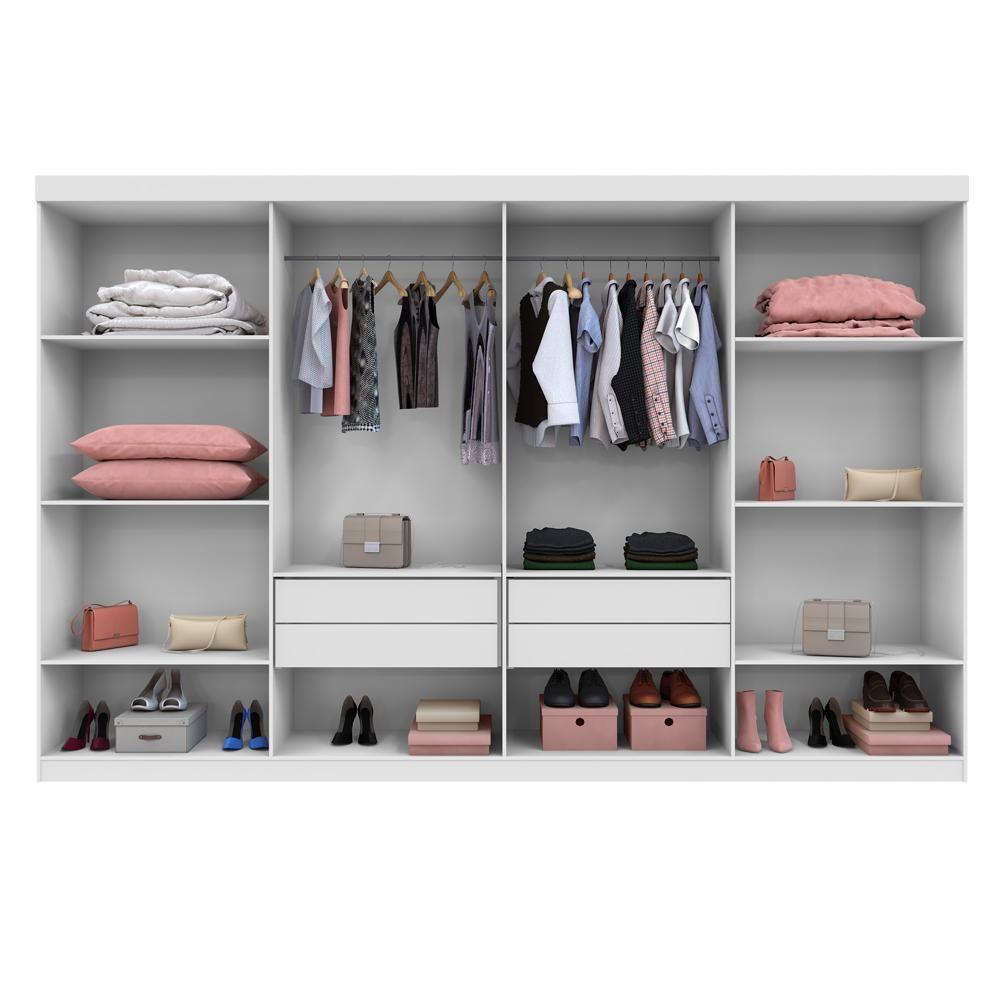 Roupeiro New Porto 8 Portas E 4 Gavetas Branco - 3