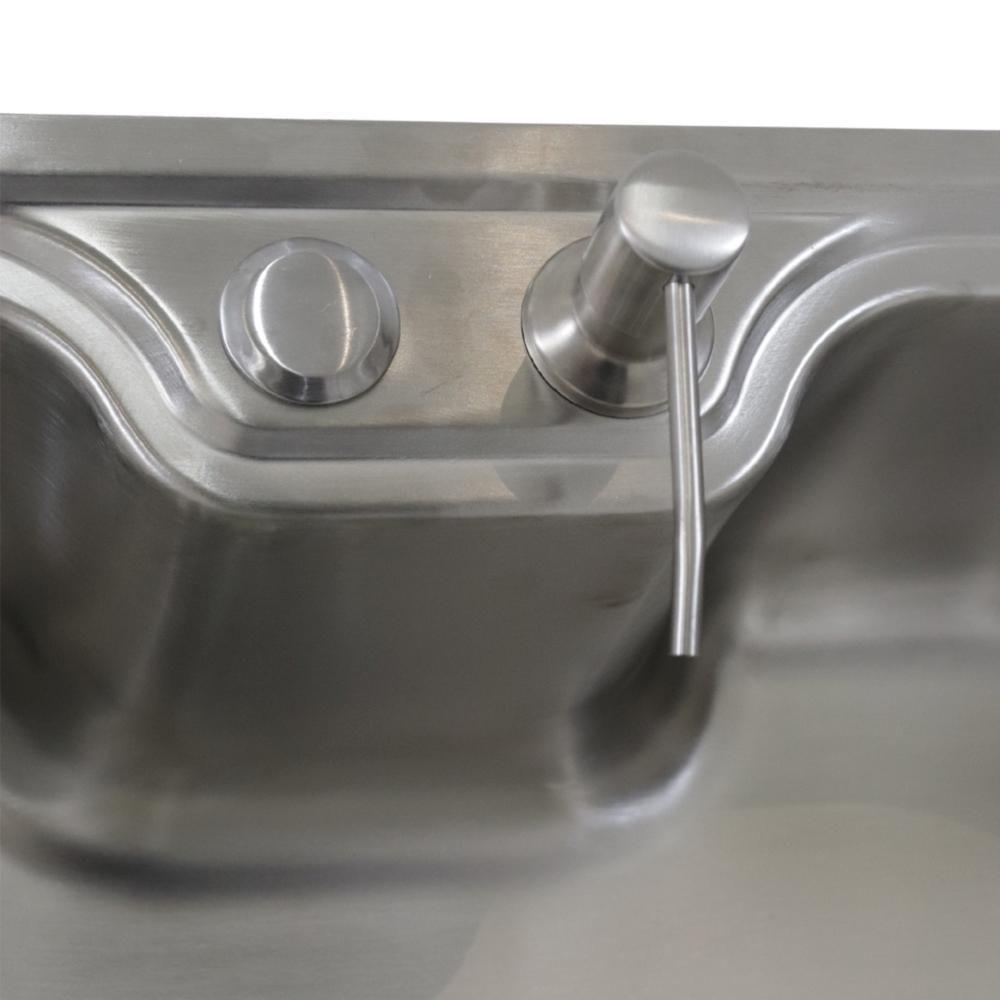 Cuba De Cozinha 60x42 Aço Inox 304 Com Kit Completo Dispenser Válvula E Cesto Aramado - 5