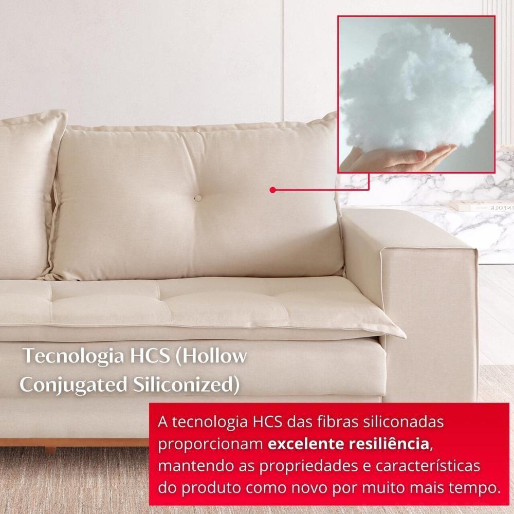 Sofá Living Verona 3 Lugares 2,00m Bege - 4