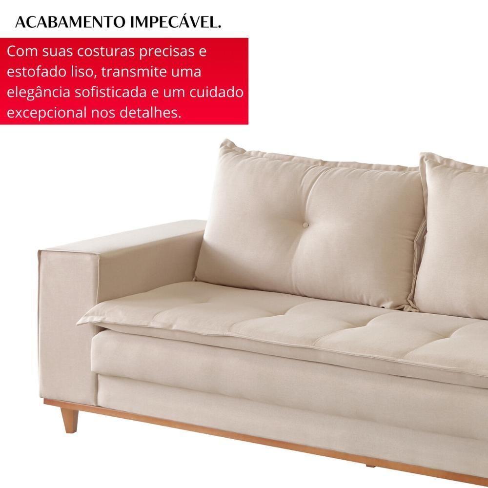 Sofá Living Verona 3 Lugares 2,00m Bege - 5