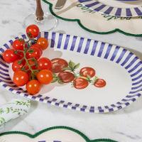 Travessa Copa E Cia Aquarelle Pomodoro E Basílico Em Cerâmica Listras - 3