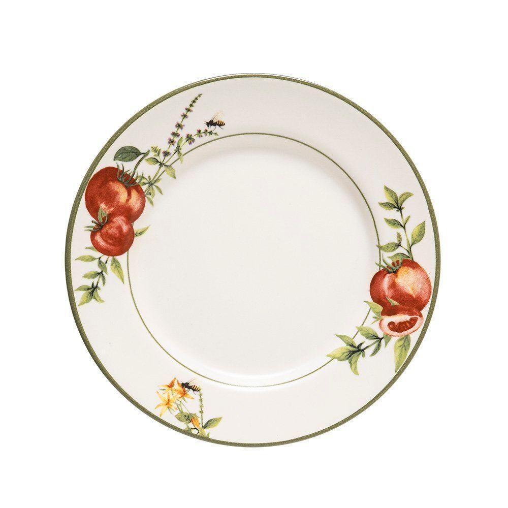 Prato Raso Copa E Cia Aquarelle Em Cerâmica Pomodoro E Basílico - 1