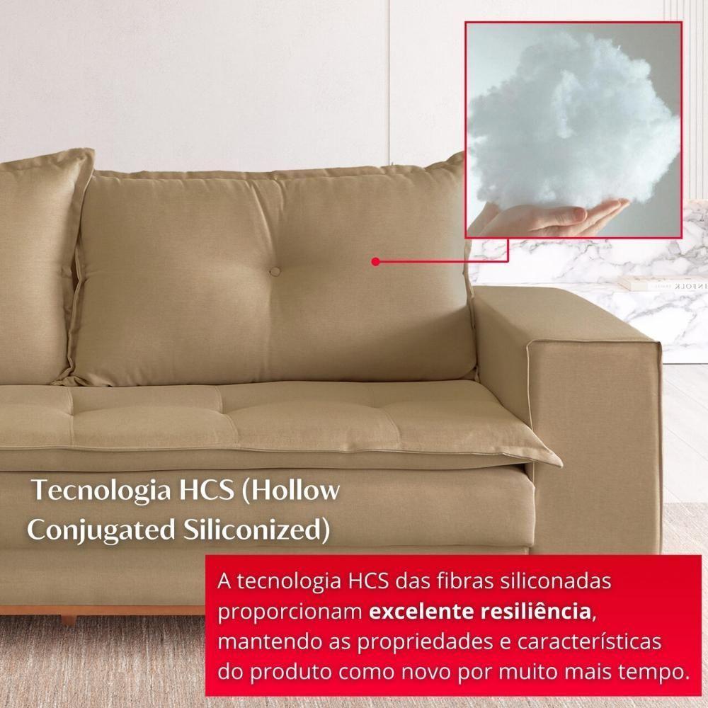 Sofá Living Verona 3 Lugares 2,00m Castor - 7