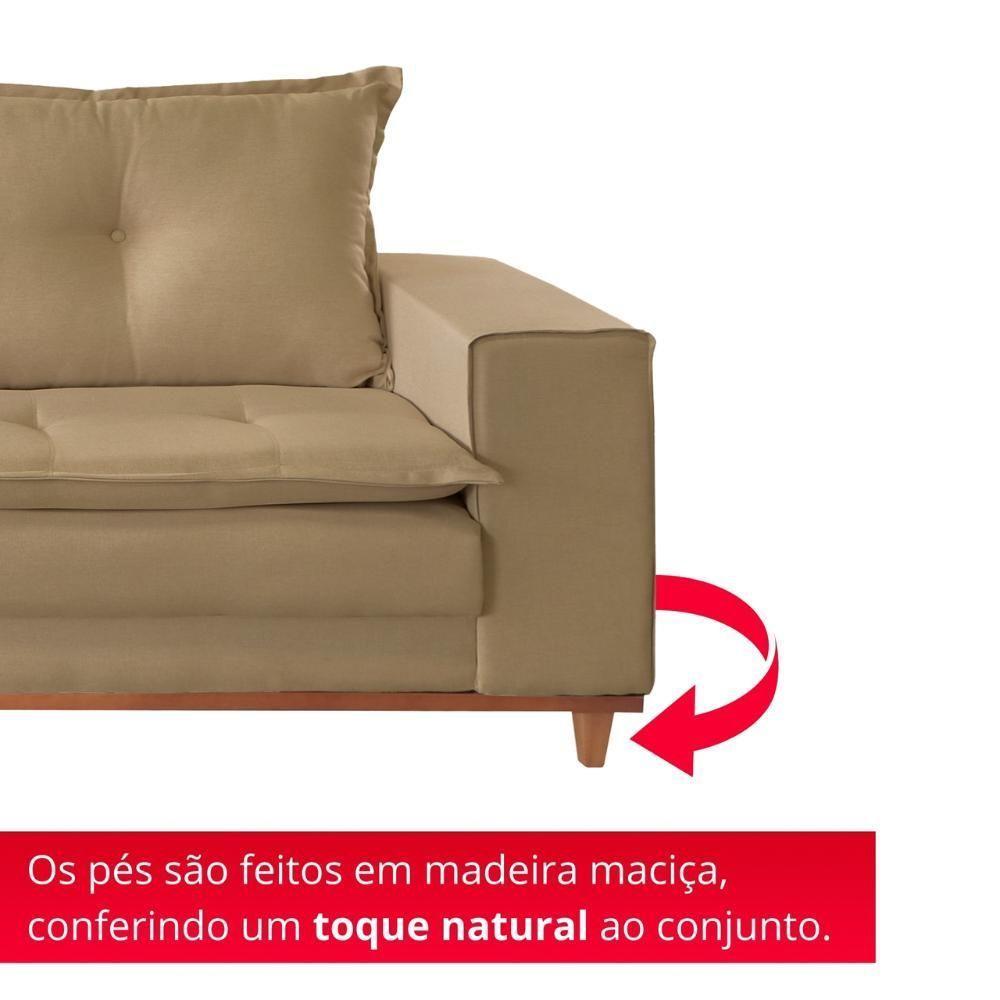 Sofá Living Verona 3 Lugares 2,00m Castor - 9