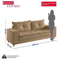 Sofá Living Verona 3 Lugares 2,00m Castor - 5