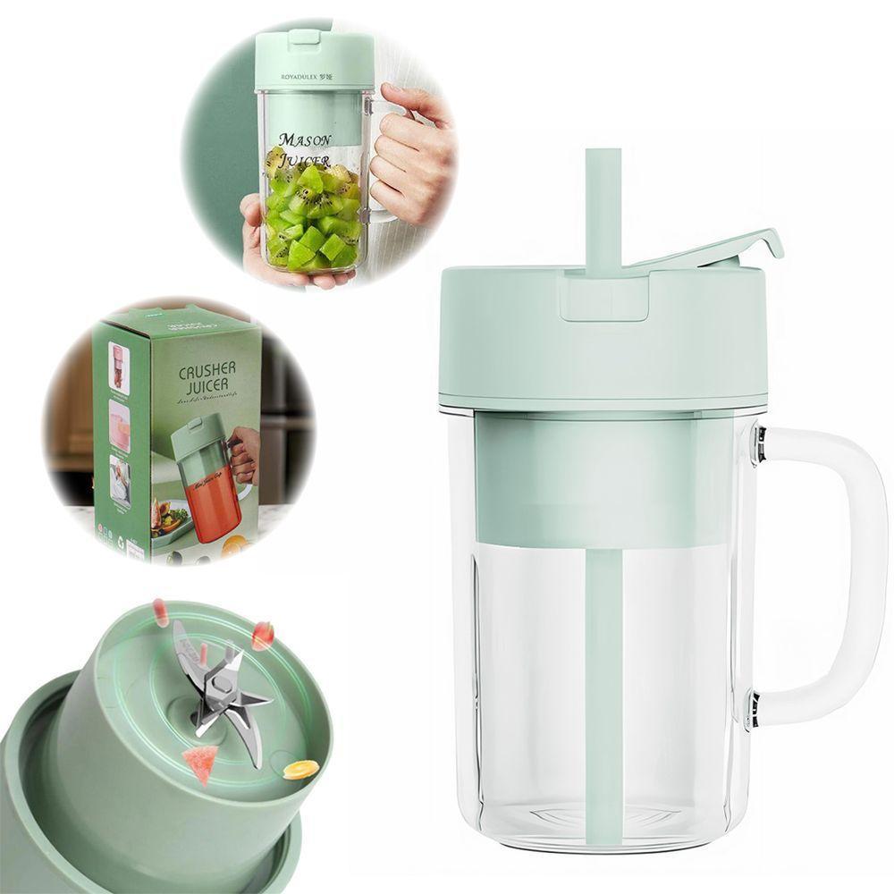 Copo Triturador Portátil Recarregável Verde Claro Para Frutas E Alimentos - 2