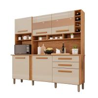 Cozinha 6 Portas 2 Gavetas ágata Com Espelho - Tudo De Móveis Branco Neve - 1