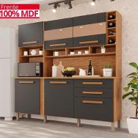 Cozinha 6 Portas 2 Gavetas ágata Com Espelho - Tudo De Móveis Branco Neve - 6