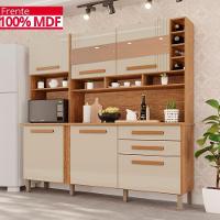 Cozinha 6 Portas 2 Gavetas ágata Com Espelho - Tudo De Móveis Branco Neve - 9