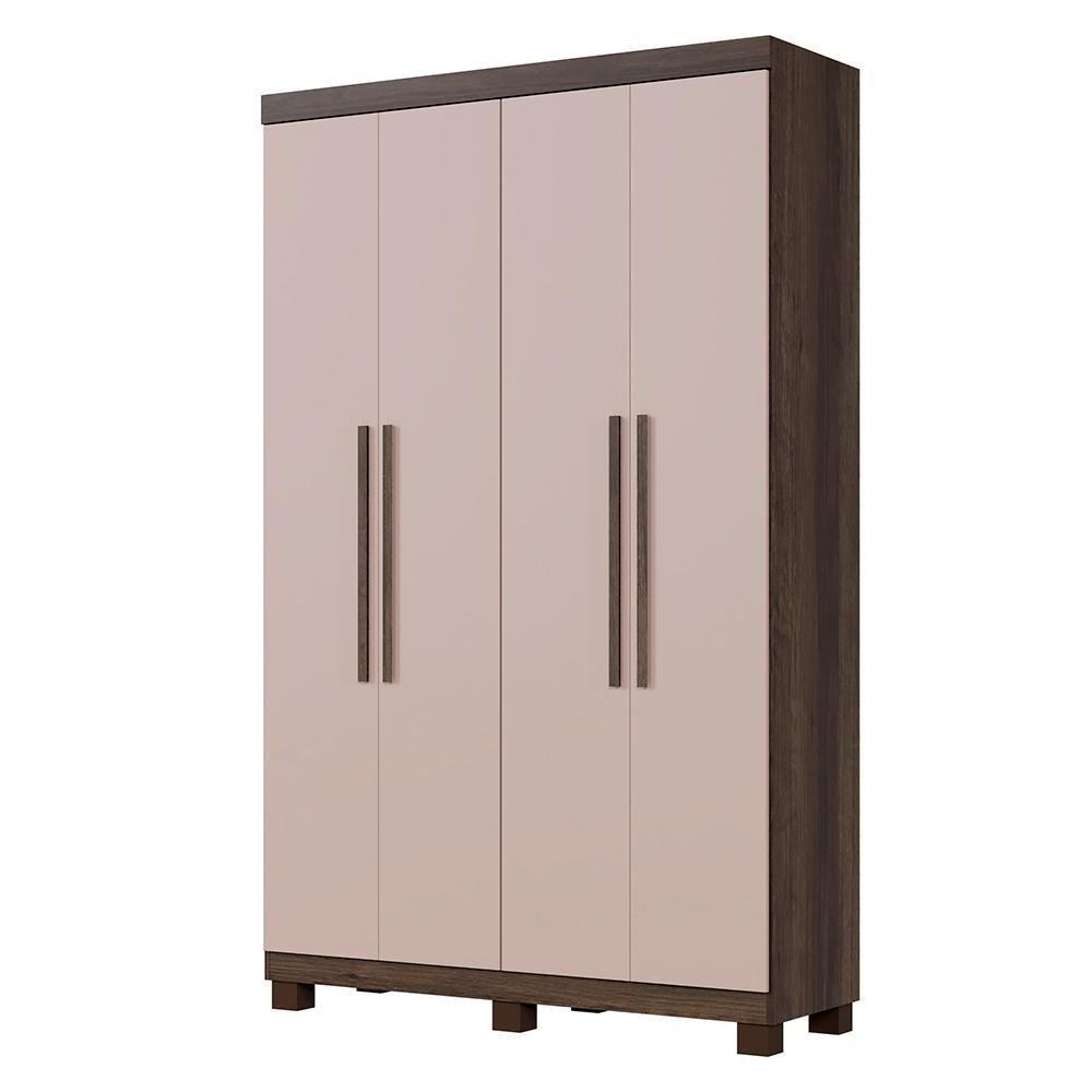 Roupeiro Verona 4 Portas E 3 Gavetas Imbuía/off - 2