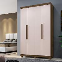 Roupeiro Verona 4 Portas E 3 Gavetas Imbuía/off - 1