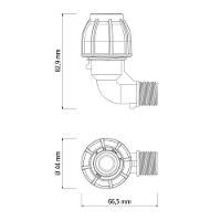 Cotovelo 90º De Compressão Rosca Macho 20 Mm X 1-2 Tramontina Para Mangueiras De Pead Tramontina - 2