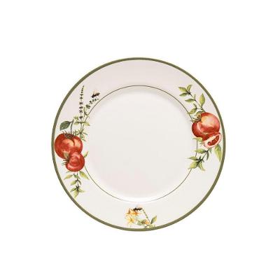 Prato De Sobremesa Copa E Cia Aquarelle Em Cerâmica Pomodoro E Basílico