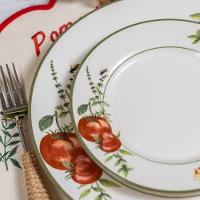 Prato De Sobremesa Copa E Cia Aquarelle Em Cerâmica Pomodoro E Basílico - 3