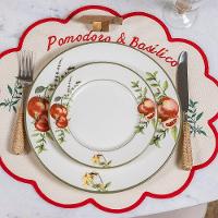 Prato De Sobremesa Copa E Cia Aquarelle Em Cerâmica Pomodoro E Basílico - 4