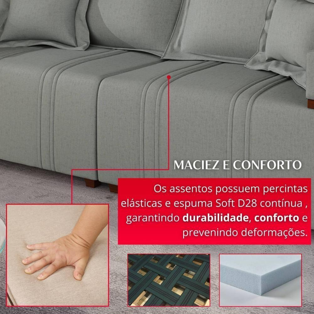 Sofá Na Caixa Bellagio 2 Lugares 2,00m Cinza - 6