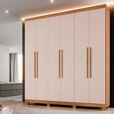 Guarda Roupa Casal Verona 6 Portas de Bater 3 Gavetas Cinamomo-Off