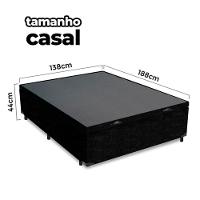 Cama Box Baú Casal 138x188x41cm + 2 Travesseiros Fl - Colchomax Preto Suede - 2