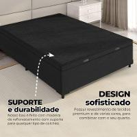 Cama Box Baú Casal 138x188x41cm + 2 Travesseiros Fl - Colchomax Preto Suede - 3