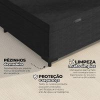 Cama Box Baú Casal 138x188x41cm + 2 Travesseiros Fl - Colchomax Preto Suede - 5