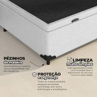 Cama Box Baú Solteiro 88x188x41cm + 1 Travesseiro Fl - Colchomax Branco Sintético - 5