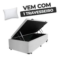 Cama Box Baú Solteiro 88x188x41cm + 1 Travesseiro Fl - Colchomax Branco Sintético - 6