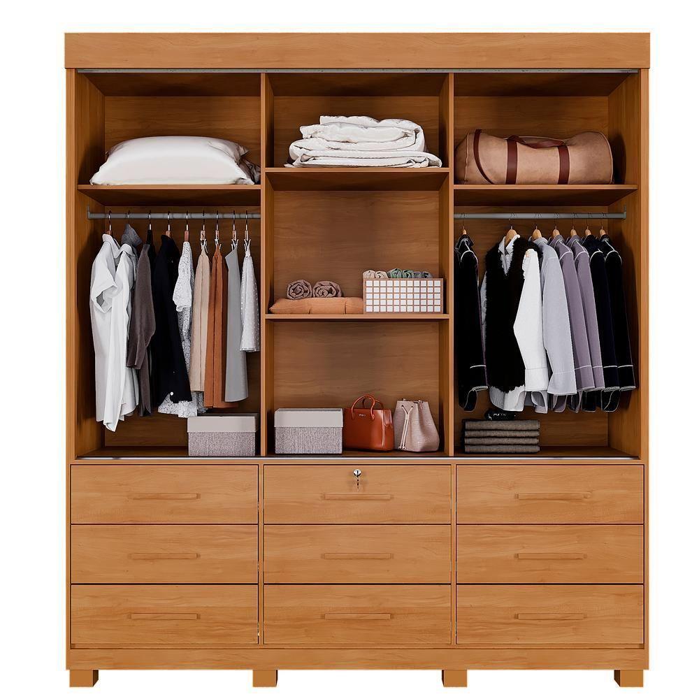 Roupeiro Turim 3 Portas E 9 Gavetas Cinamomo/off - 3