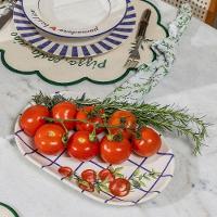 Travessa Copa E Cia Aquarelle Pomodoro E Basílico Em Cerâmica Xadrez - 2