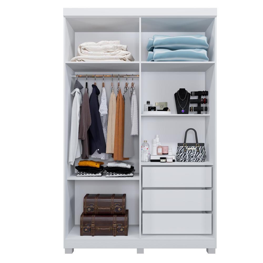 Roupeiro Verona 4 Portas E 3 Gavetas Branco - 3