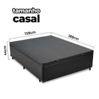 Cama Box Baú Casal 138x188x41cm + 2 Travesseiros Fl - Colchomax Preto Sintético - 2