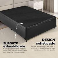 Cama Box Baú Casal 138x188x41cm + 2 Travesseiros Fl - Colchomax Preto Sintético - 3