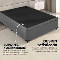 Cama Box Baú Solteiro 88x188x41cm + 1 Travesseiro Fl - Colchomax Cinza Sintético - 3